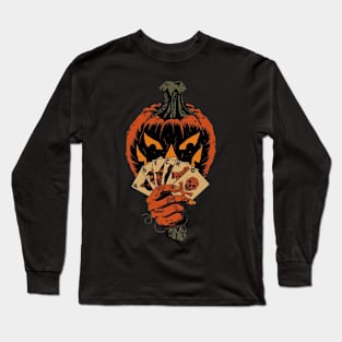 Gambling Pumpkin Halloween Long Sleeve T-Shirt